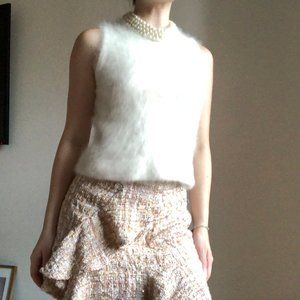 Sleeveless mohair blend mock neck top